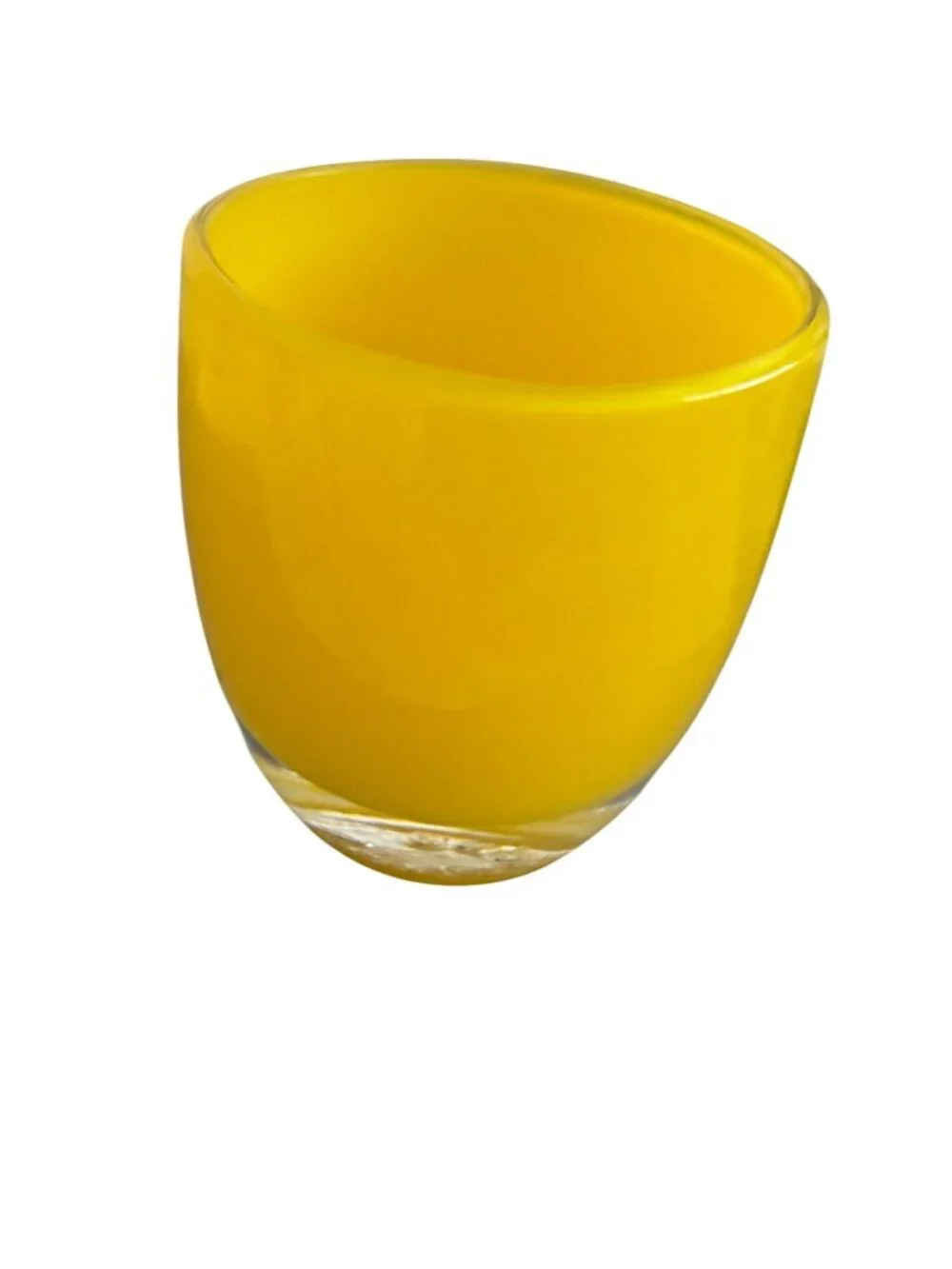 Glassybaby Pre-Triskelion Handblown Glass Votive Candle Holder Yellow Decor New